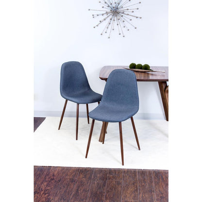 Walnut, Blue Pebble Dining Chair - Set of 2