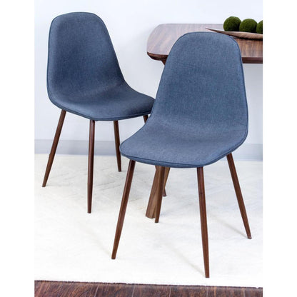 Walnut, Blue Pebble Dining Chair - Set of 2