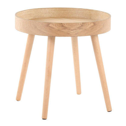 Natural Wood Pebble Side Table Set