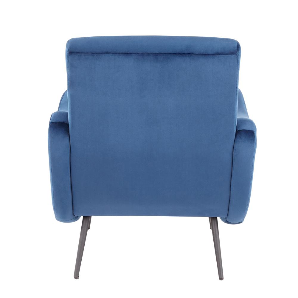 Black Metal, Blue Velvet Rafael Lounge Chair
