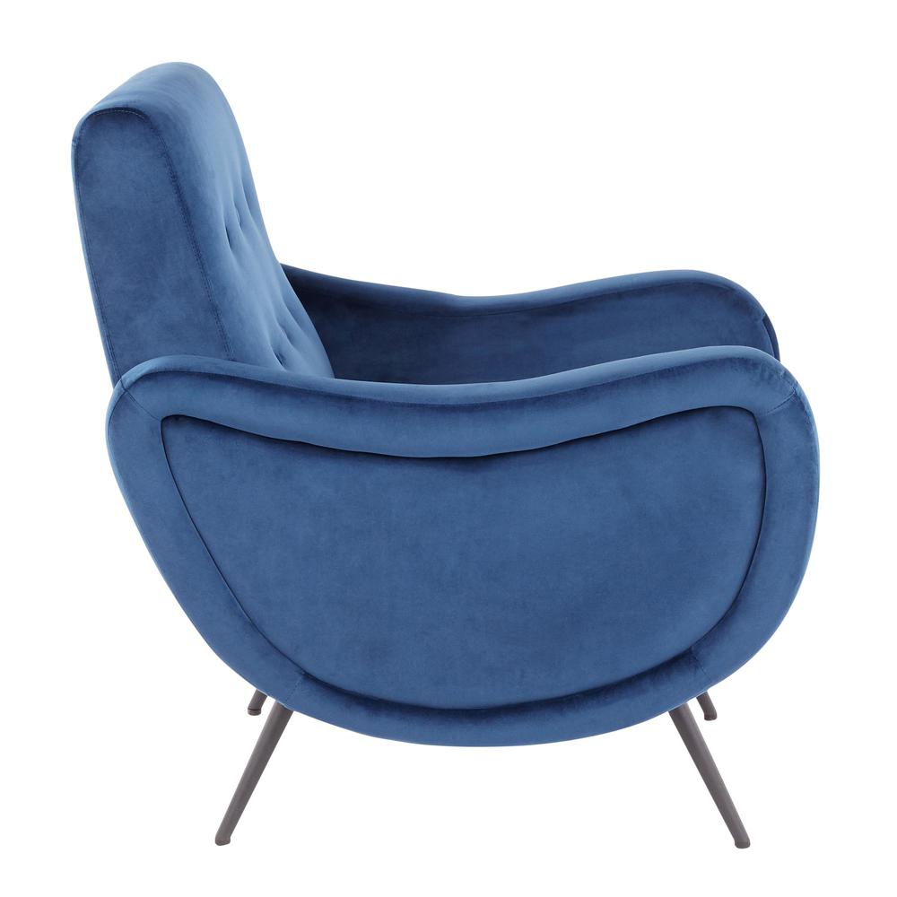 Black Metal, Blue Velvet Rafael Lounge Chair