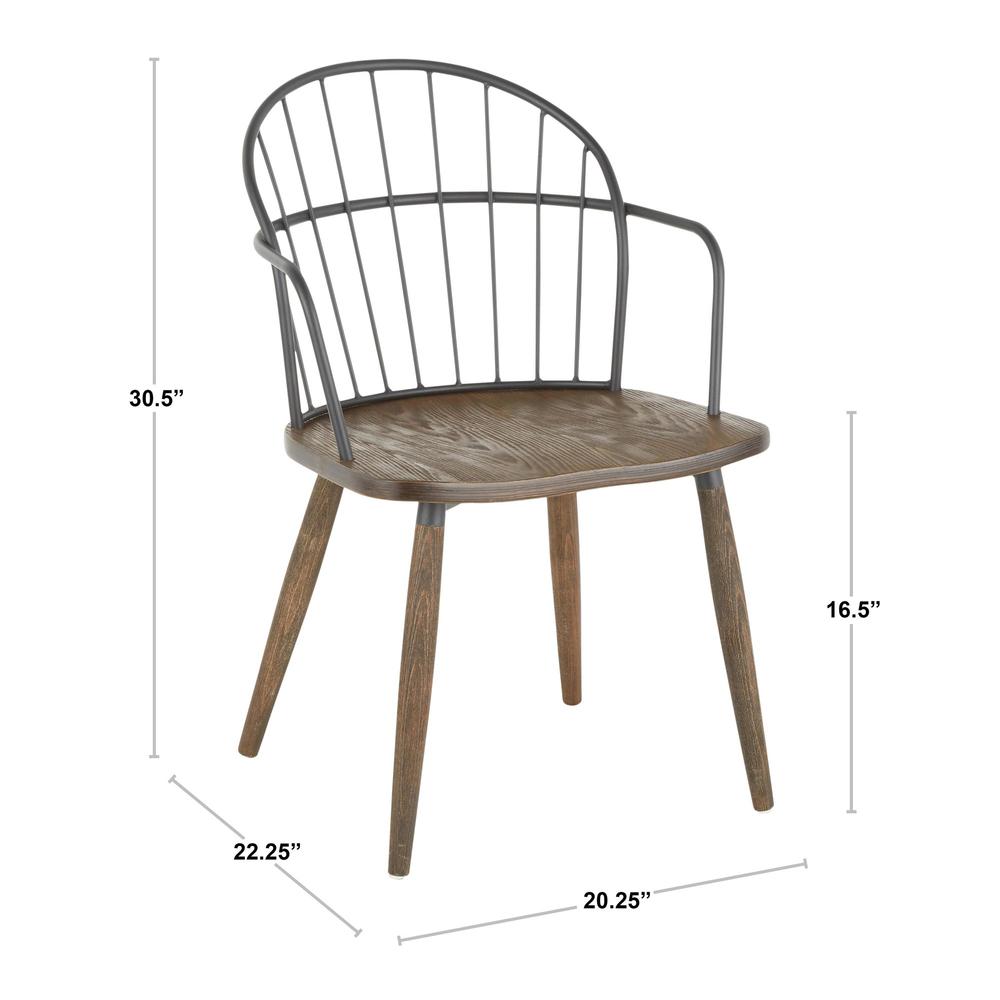 Brown Riley Accent/Dining Chair with Arms - Set of 2