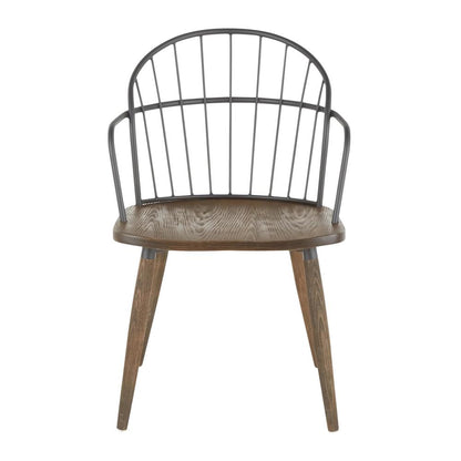Brown Riley Accent/Dining Chair with Arms - Set of 2