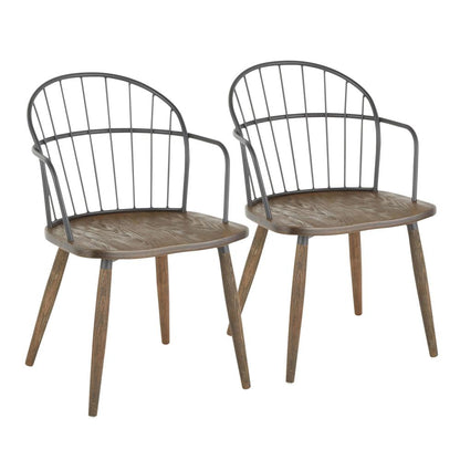 Brown Riley Accent/Dining Chair with Arms - Set of 2
