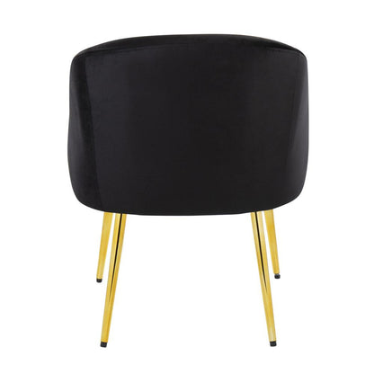 Gold Metal, Black Velvet Shiraz Chair