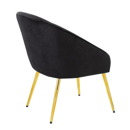 Gold Metal, Black Velvet Shiraz Chair