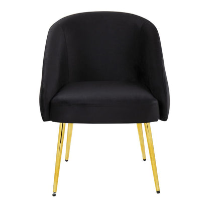 Gold Metal, Black Velvet Shiraz Chair