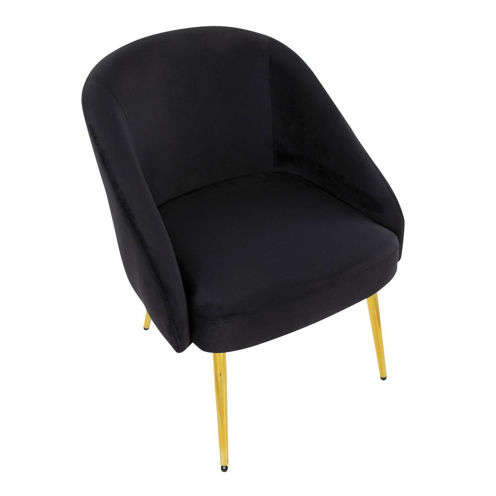 Gold Metal, Black Velvet Shiraz Chair