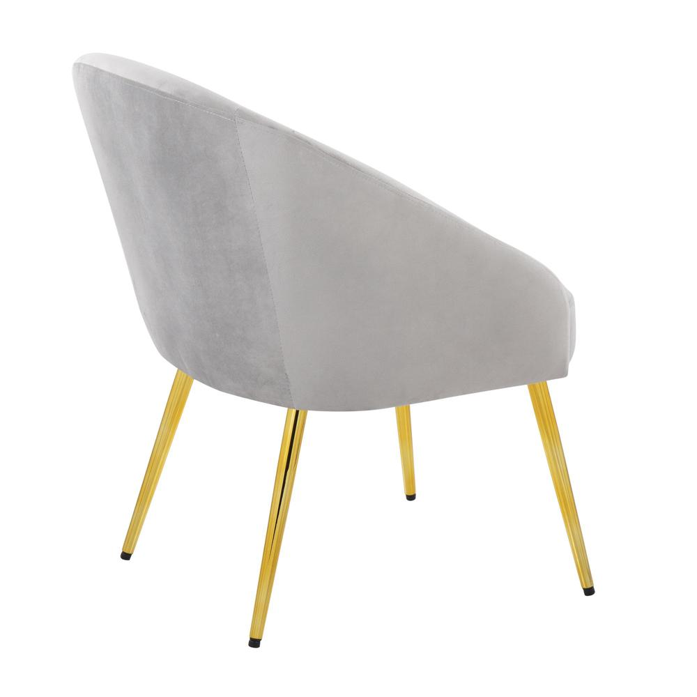 Gold Metal, Silver Velvet Shiraz Chair