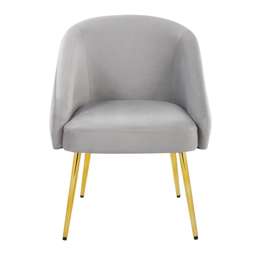 Gold Metal, Silver Velvet Shiraz Chair