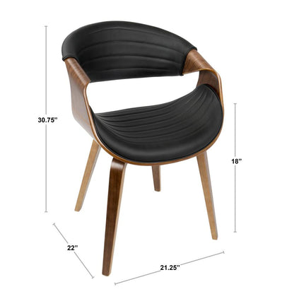 Walnut Wood, Black PU Symphony Chair