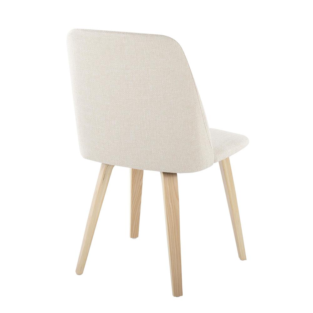 Natural Wood, Cream Fabric Toriano Dining Chair - Set of 2