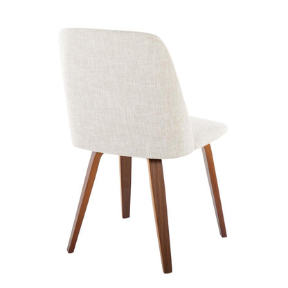 Walnut Wood, Beige Fabric Toriano Dining Chair - Set of 2
