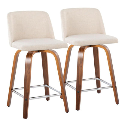 Brown Toriano 24" Fixed Height Counter Stool - Set of 2