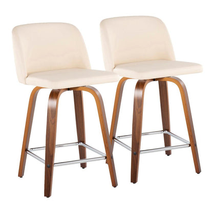 Brown Toriano 24" Fixed Height Counter Stool - Set of 2