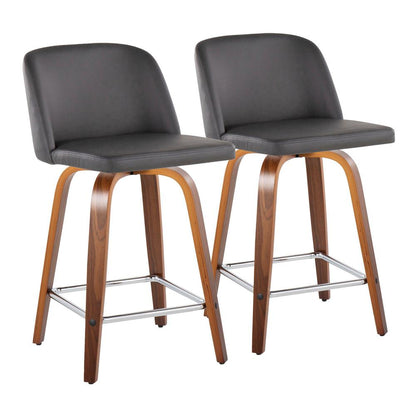 Brown Toriano 24" Fixed Height Counter Stool - Set of 2