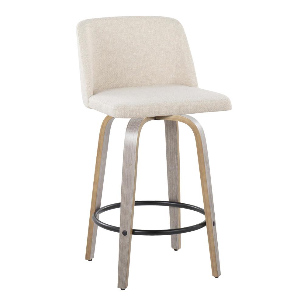 Grey Toriano 26" Fixed Height Counter Stool - Set of 2