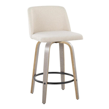 Grey Toriano 26" Fixed Height Counter Stool - Set of 2