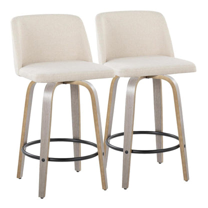 Grey Toriano 26" Fixed Height Counter Stool - Set of 2