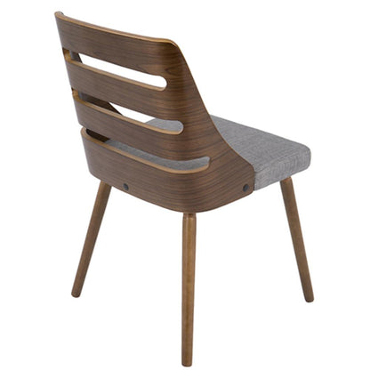 Walnut Wood, Grey Fabric Trevi Chair