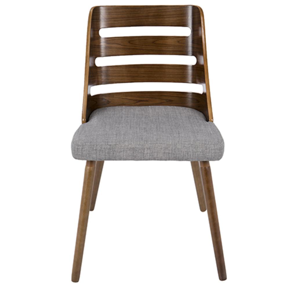 Walnut Wood, Grey Fabric Trevi Chair