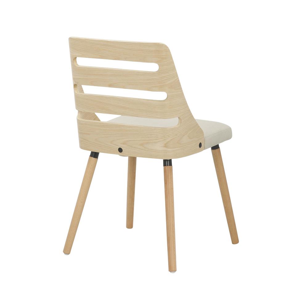Natural Wood, Cream Fabric Trevi Chair