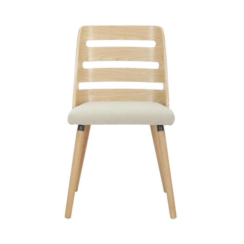 Natural Wood, Cream Fabric Trevi Chair