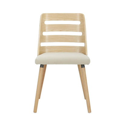Natural Wood, Cream Fabric Trevi Chair