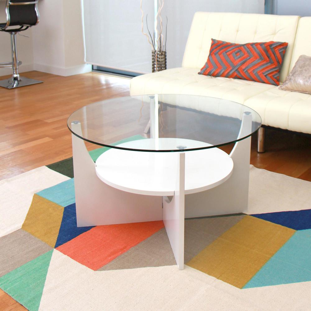 White U-Shaped Coffee Table
