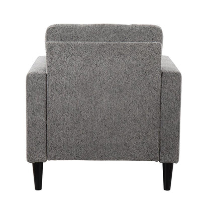 Black Wood, Grey Fabric Wendy Accent Chair
