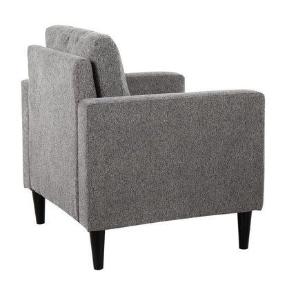 Black Wood, Grey Fabric Wendy Accent Chair