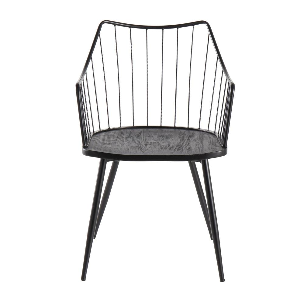 Black Metal, Black Wood Winston Chair