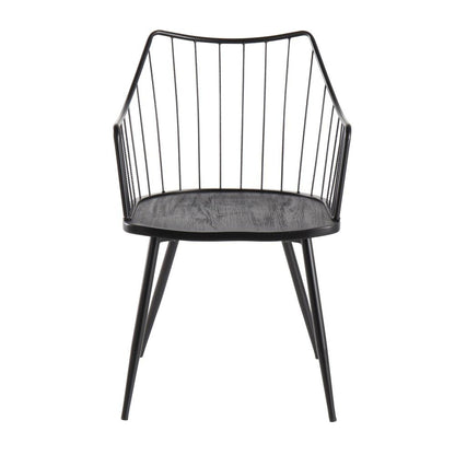 Black Metal, Black Wood Winston Chair