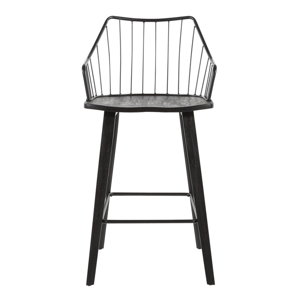 Black Wood, Black Metal Winston Counter Stool