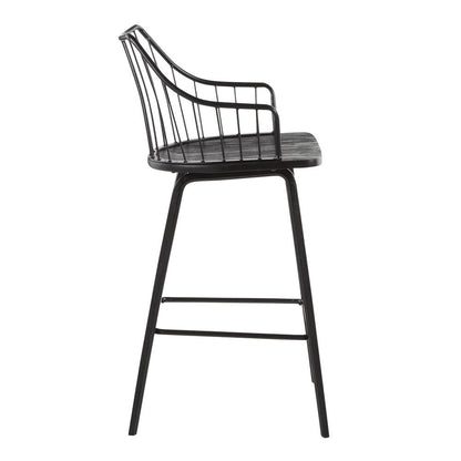 Black Wood, Black Metal Winston Counter Stool