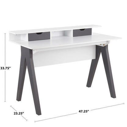 Grey Wood, White Wood Wishbone Desk