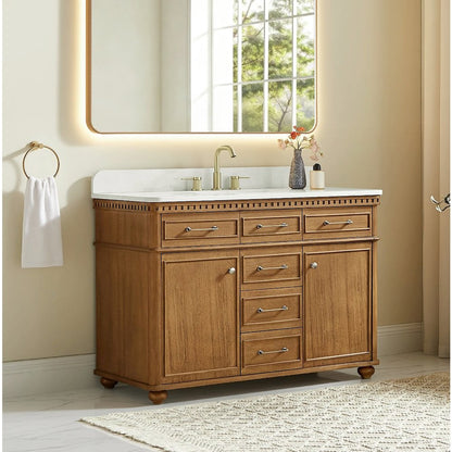 Clarion 48" Single Bathroom Vanity in Mango Brown, No Mirror