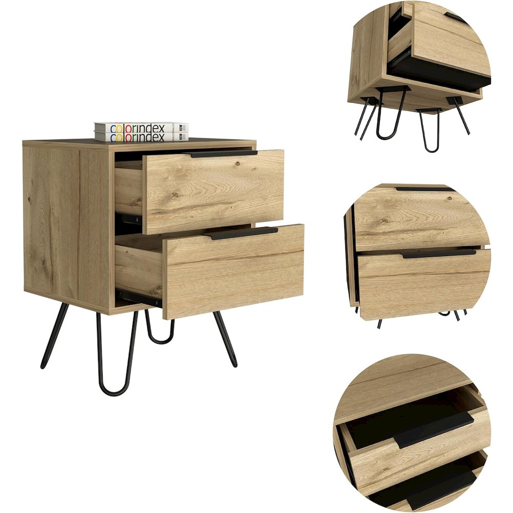 Augusta 2 Nightstand Light Oak MDF