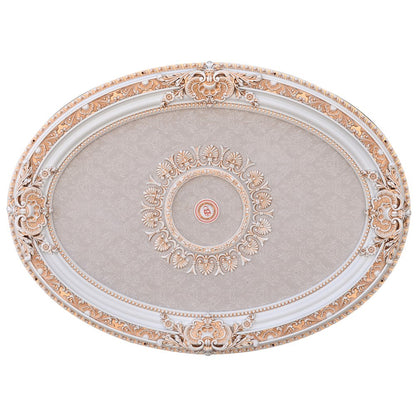 French Blanco Oval Chandelier Ceiling Medallion
