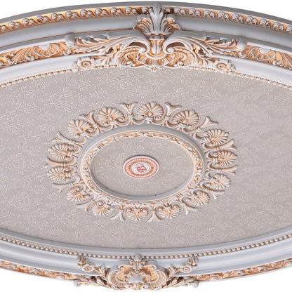 French Blanco Oval Chandelier Ceiling Medallion