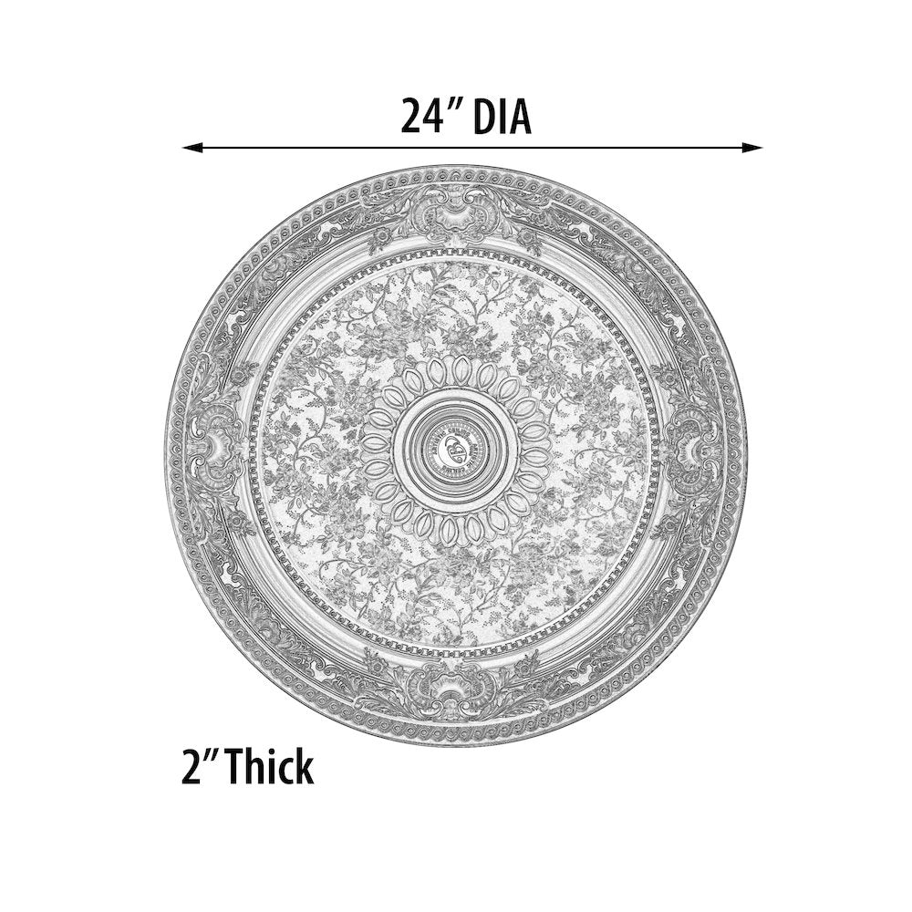 Petite Round Champagne Ceiling Medallion 24 Inch Diameter