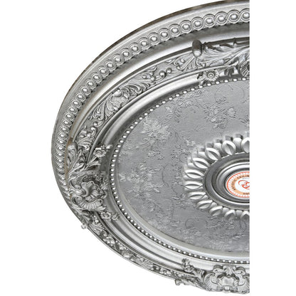 Antique Silver Round Ceiling Medallion 24 Inch Diameter