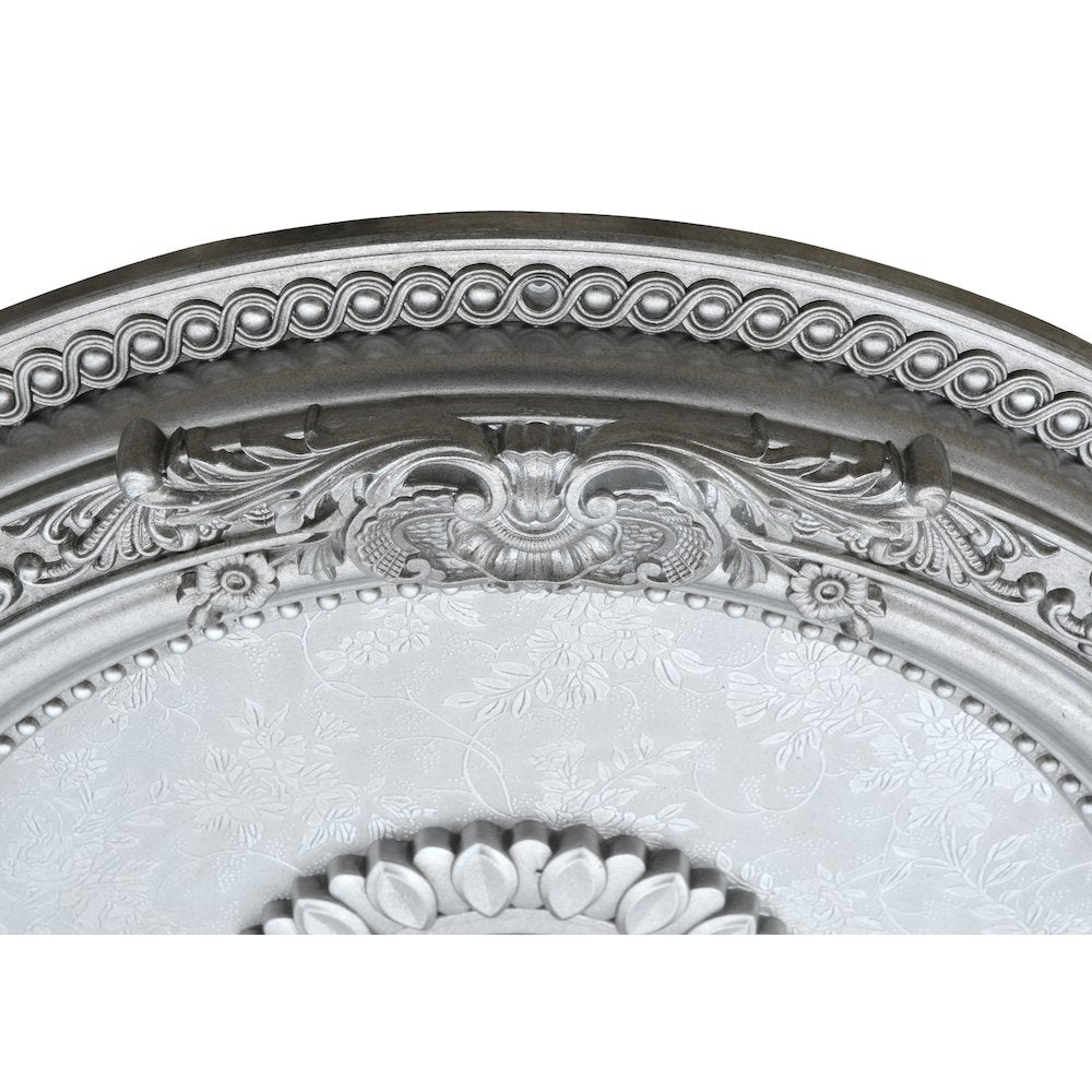 Antique Silver Round Ceiling Medallion 24 Inch Diameter