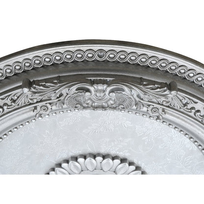 Antique Silver Round Ceiling Medallion 24 Inch Diameter