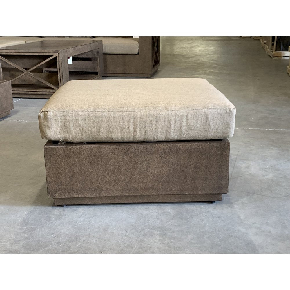 Modern Rustic Ottoman With Cushion