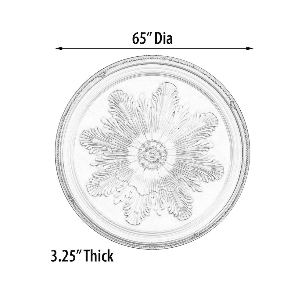Grand Acanthus Round Ceiling Medallion 65 Inch Diameter