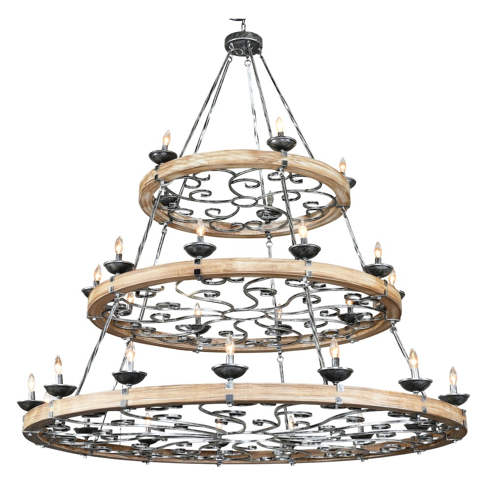 Three Tier Ridge Line 75" Chandelier