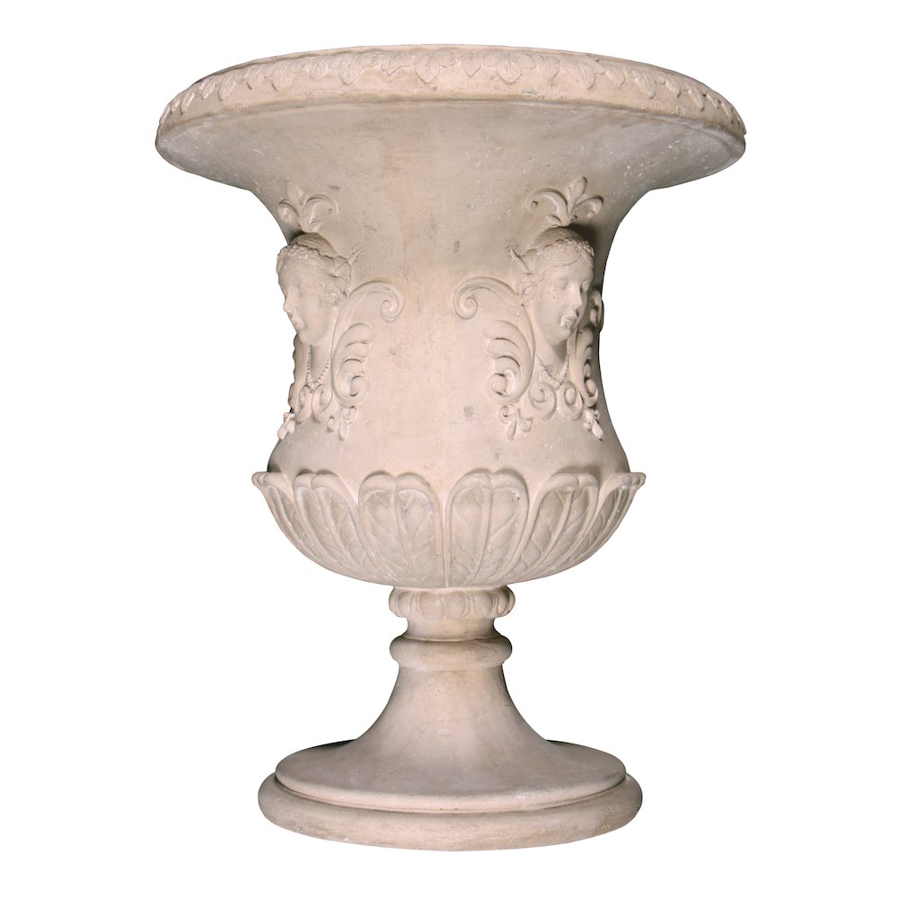 Classic Lady Mask Urn Stone Cast