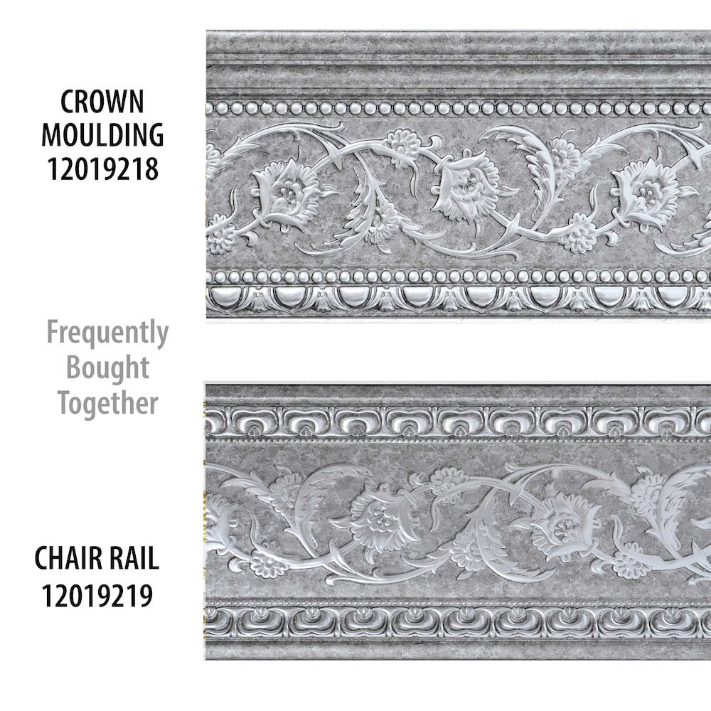 Grey with Silver Chair Rail 94 Inch
