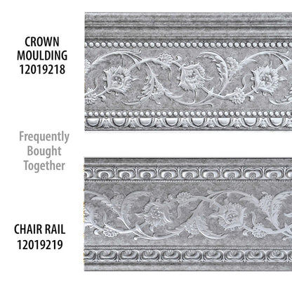 Grey with Silver Chair Rail 94 Inch